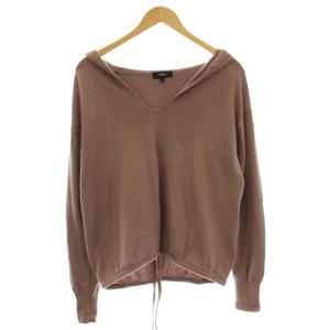 RELAXED HOODIE カシミヤ ニット パーカー 長袖 S ピンク紫 10-2301716-295-902