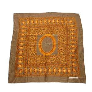 スカーフ チェーン柄 CDロゴ カーキ ブラウン /YM OH