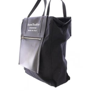 Acne Studios トートバッグ ハンドバッグ 切替 ロゴ プリント 黒 ブラック /BB