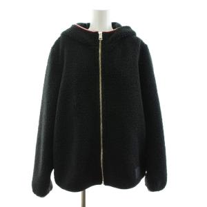 フーデッドテディジャケット パーカー ジップアップ ボア M 黒 ブラック XW03357 /KU