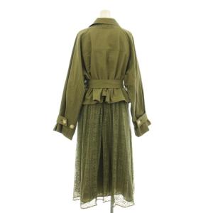 MURUA 22SS 3WAYレーストレンチコートワンピース ロング ノースリーブ レース 切替 ショート丈 ベルト付き