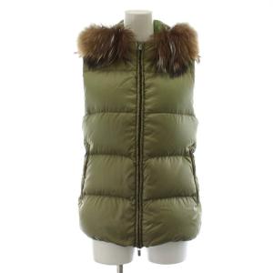 ダウンベスト ファー ナイロン アウター 38 カーキ /AN53