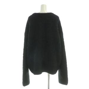 TOTEME ニット セーター クルーネック 長袖 ウール S/XS 黒 ブラック シャギー 20-080-510-0005-3-0