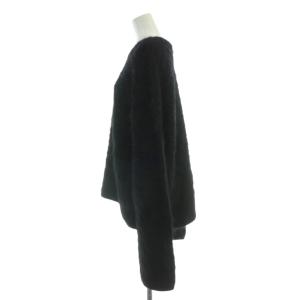 TOTEME ニット セーター クルーネック 長袖 ウール S/XS 黒 ブラック シャギー 20-080-510-0005-3-0
