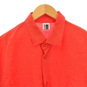 ISSEY MIYAKE シャツ 半袖 リネン 3 赤 IL91FJ055 /BM