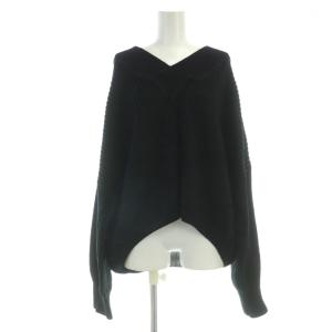 TWINS FLORENCE ニット セーター 長袖 カットソー S 黒 ブラック Vネック 20-080-570-0025-1-0