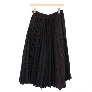 Zip Detail Pleated Skirt フレアスカート ロング チェック柄 3 マルチカラー