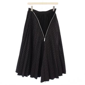 sacai Zip Detail Pleated Skirt フレアスカート ロング チェック柄 3 マルチカラー