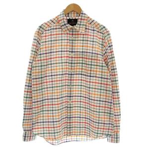 コットンシャツ チェック 長袖 シャツ 48 白 マルチカラー 8044-11-10050 /G