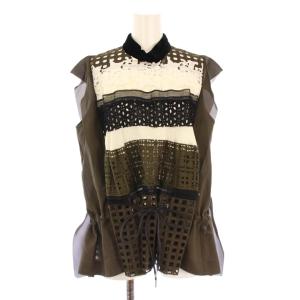 ブラウス プルオーバー レース 3 カーキ