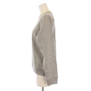 Maison Kitsuné スウエット トレーナー 長袖 ストレッチ ワッペン ワンポイント 襟付き S グレー タグ付き /BB