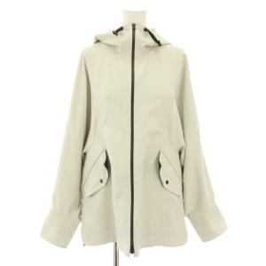 トリアセ麻メッシュブルゾン クリアストレッチブルゾン アウター フード 38 アイボリー 黒 ブラック