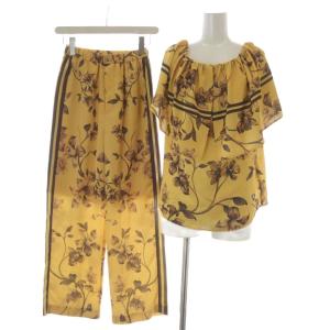 22AW フラワーライントップ＆フラワーラインパンツ セットアップ ブラウス 花柄 36 黄色 /TK