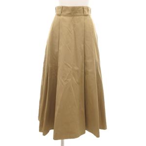 美品 タックスカート ロング フレア 34 ベージュ /YJ