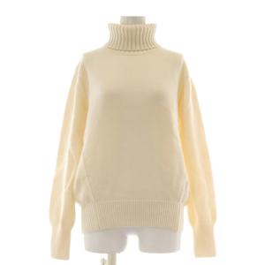 バイアス タートルネック ニット セーター カシミヤ混 アイボリー長袖 1513-106-4068 /AU