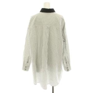 Grace Class 23AW スカーフコンビシャツ ブラウス 長袖 ストライプ柄 総柄 タグ付き 36 白 ホワイト 黒 ブラック