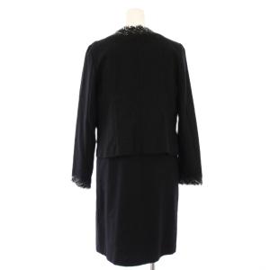 ANAYI セットアップ ノーカラージャケット アウター ショート丈 タイトワンピース ひざ丈 ツイード 切替 ウール