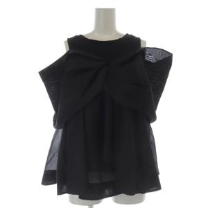  24AW カットコンビペプラムトップス ブラウス ノースリーブ ONE 黒 FWCT244145 /TK