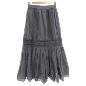 22SS コットンボイルレーススカート スカート ロング フレア 38 グレー レース 22060900060010