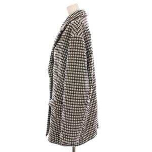 SNIDEL 24AW ウールオーバージャケット チェック アウター 1 黒 ブラック 白 ホワイト SWFJ245003