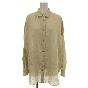 23SS リネンカシュクールビッグシャツ 麻 ブラウス 長袖 F ベージュ 2305020020202080