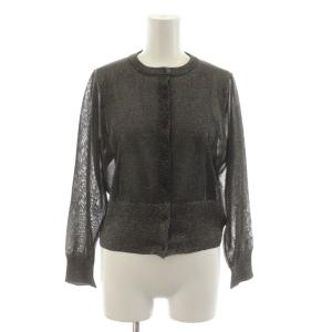 シアーミックスラメカーディガン 長袖 黒 ブラック ラメ A0343KCD211 /RR
