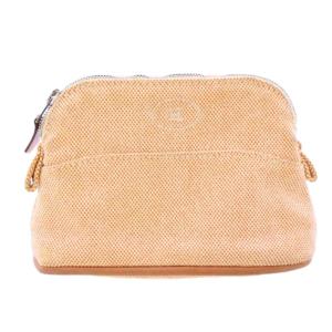 ボリードポーチ ミニ コンパクト Hロゴ 刺繍 オレンジ /BB OH