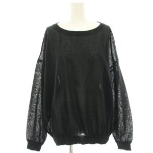 23SS シアーニットプルオーバー カットソー 長袖 黒 ブラック 23080200914010 /HN