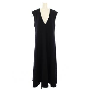 ワンピース ロング ノースリーブ ウール 切替 1 黒 A2513FA 230 /TK