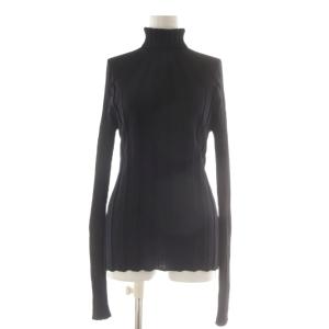 リブニット セーター タートルネック 長袖 ウール 黒 ブラック A0328KSW686 /AU