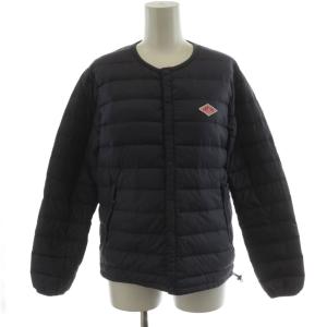 ダウンジャケット ノーカラー ロゴ 刺繍表 ナイロン アウター 紫 パープル JD-8748 /AN27