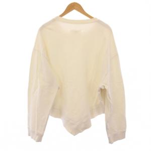 MM6 Maison Margiela スウェット トレーナー 長袖 クルーネック ショート丈 無地 ワンカラー L 白 ホワイト /BB