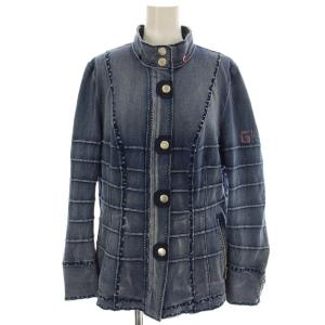 デニムジャケット ジップアップ ウォッシュ加工 11 青 ブルー 666437-1J /G