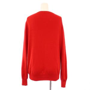 EVERYDAY I LIKE クルーネックカーディガン ニット 長袖 ストレッチ 薄手 ワンカラー F 赤 レッド 22080500802010