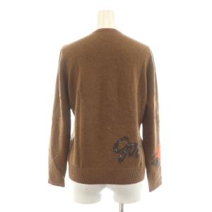 伊太利屋 ニット セーター 長袖 ウール混 9 ブラウン オレンジ バラ 689107-2B /RR