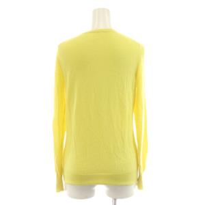伊太利屋 ニット セーター 長袖 カシミヤ 絹混 シルク混 9 黄色 イエロー ラインストーン 669845-1J