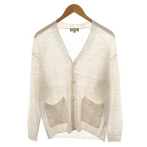 23SS カーディガン 薄手 麻 リネン M 白 ホワイト 579-3160005 /AN54