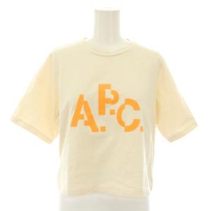 別注 デカール DECALEプリントTシャツ カットソー クルーネック 半袖 ロゴプリント S ベージュ