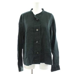 24SS シャツ ブラウス 長袖 リネン 麻 3 カーキ 578-4153013 /AN7