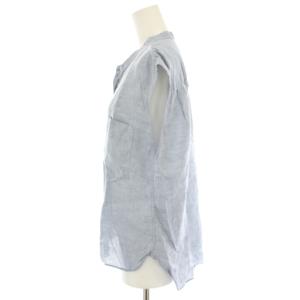 MARGARET HOWELL 21AW ソフトリネン SOFT LINEN シャツ ブラウス ノースリーブ 麻 リネン 2 水色 ライトブルー