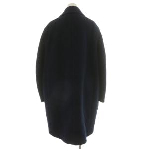 DANTON チェスターコート ロング丈 ロゴ ワッペン ウール アウター 38 紺 ネイビー JD-8991 /AN33