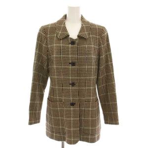 ウール ジャケット チェック アウター ヴィンテージ 40 ベージュ 茶 /YM