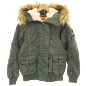 BELLA ギャザー N-2B ジャケット ブルゾン ミリタリージャケット 中綿 ジップアップ フェイクファー