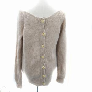 Bilitis dix-sept ans ニットチュニック 長袖 リボン モヘヤ ウール混 ベージュ /SM20