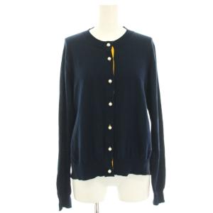 コンビカーディガン ニット 長袖 パールボタン 異素材切替 38 紺 ネイビー MW72KCD007 /HN