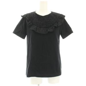 カットソー Tシャツ 半袖 レース フリル 1 黒 ブラック P-0178 /HN