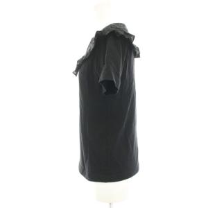 leur logette カットソー Tシャツ 半袖 レース フリル 1 黒 ブラック P-0178 /HN