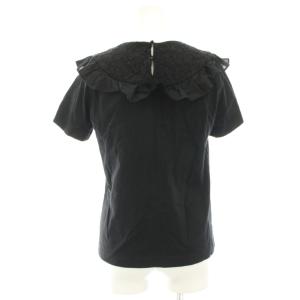 leur logette カットソー Tシャツ 半袖 レース フリル 1 黒 ブラック P-0178 /HN