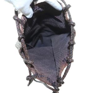 JURGEN LEHL ショルダーバッグ レザー メッシュ ダークブラウン ブラウン /MI