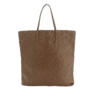 ハンドバッグ レザー メッシュ ブラウン 茶色 /MI